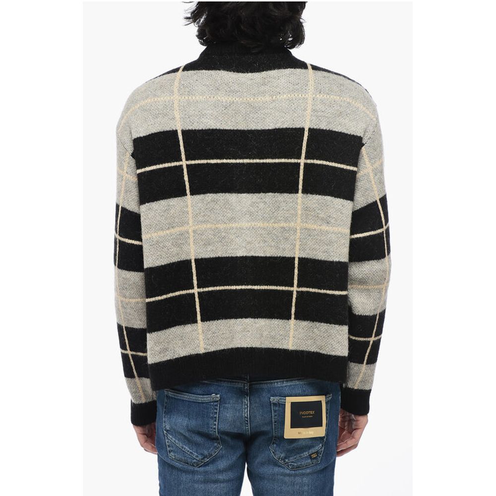 Awake New York Two-tone Striped V-Neck Cardigan