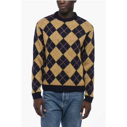 Awake New York Argyle Motif Crew-neck Sweater