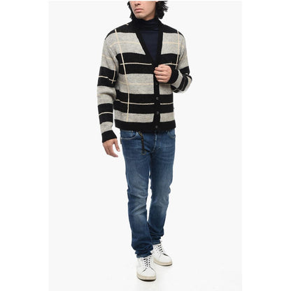 Awake New York Two-tone Striped V-Neck Cardigan