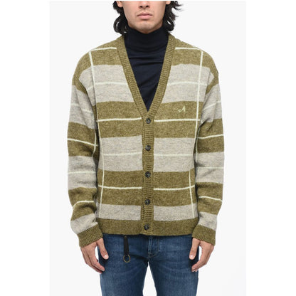 Awake New York Two-tone Striped V-Neck Cardigan