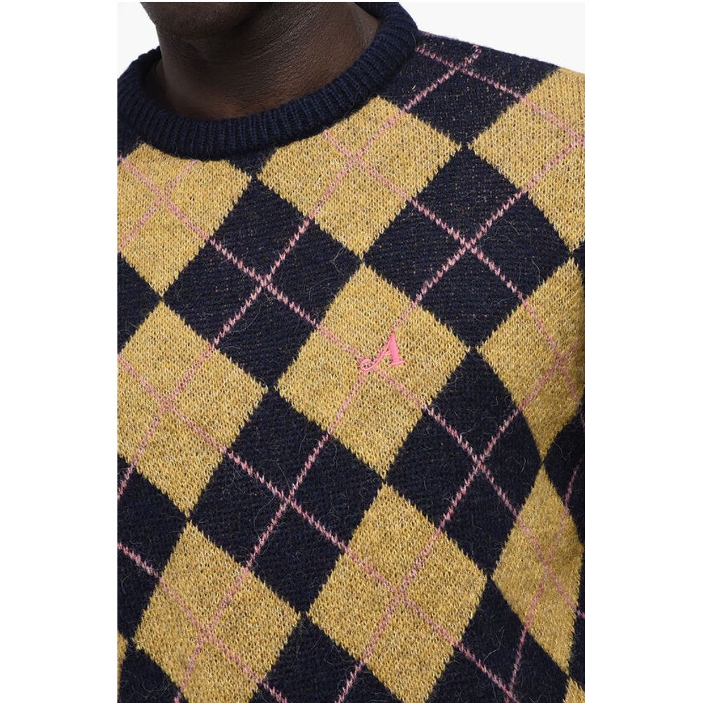 Awake New York Argyle Motif Crew-neck Sweater