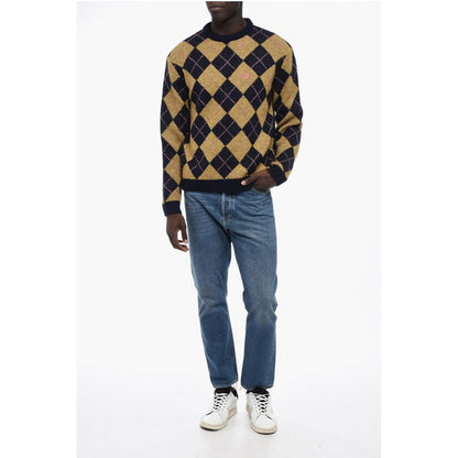 Awake New York Argyle Motif Crew-neck Sweater
