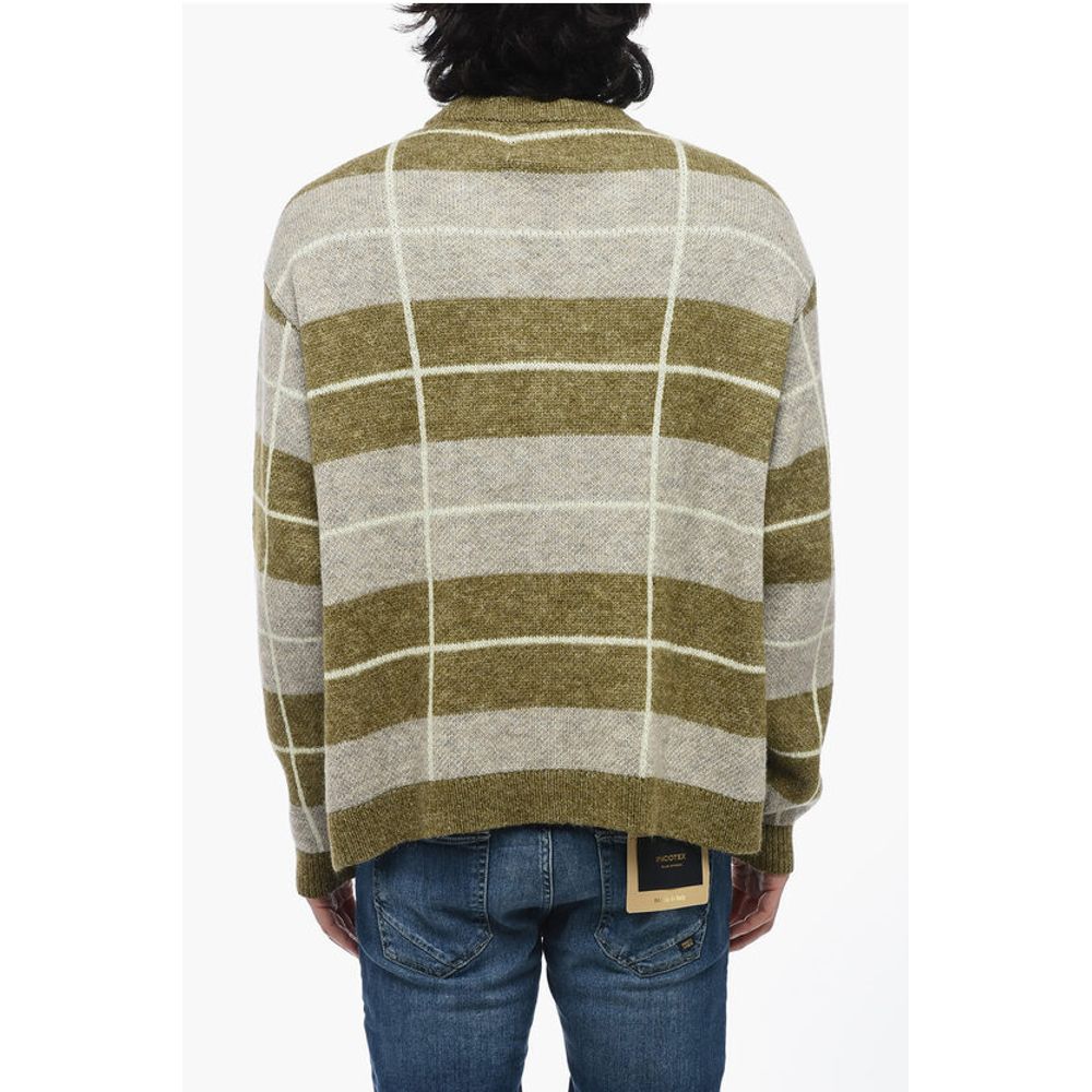 Awake New York Two-tone Striped V-Neck Cardigan