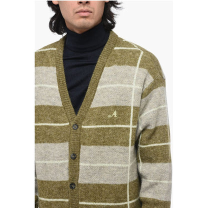 Awake New York Two-tone Striped V-Neck Cardigan