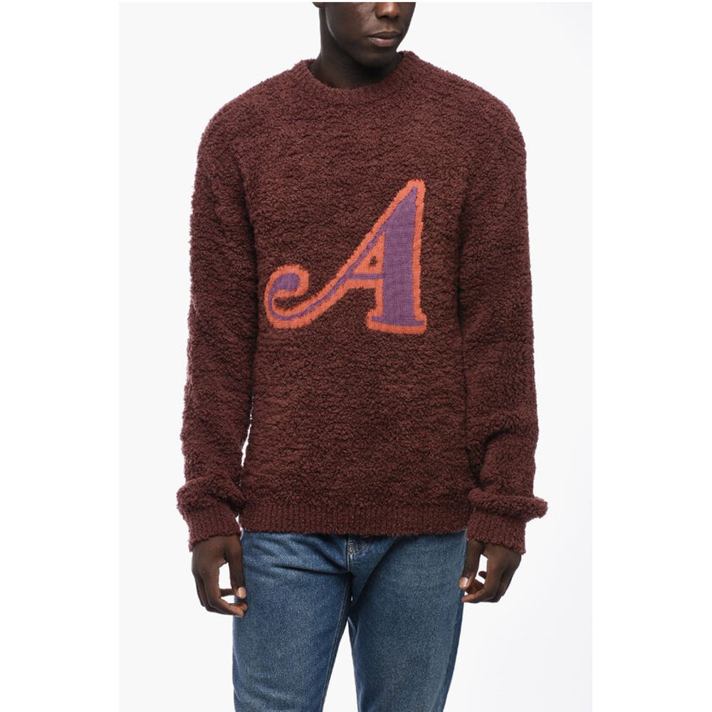 Awake New York Bouclè Crew-neck Sweater with Contrasting Detail