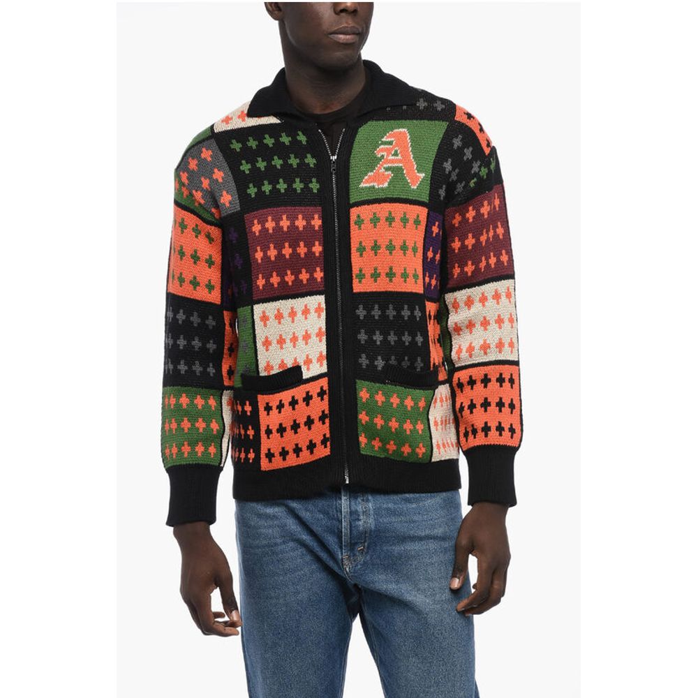 Awake New York Patterned Sweater with Zip Closure