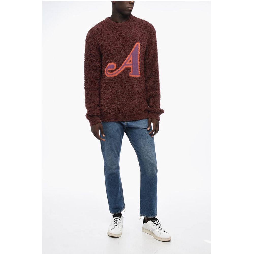 Awake New York Bouclè Crew-neck Sweater with Contrasting Detail