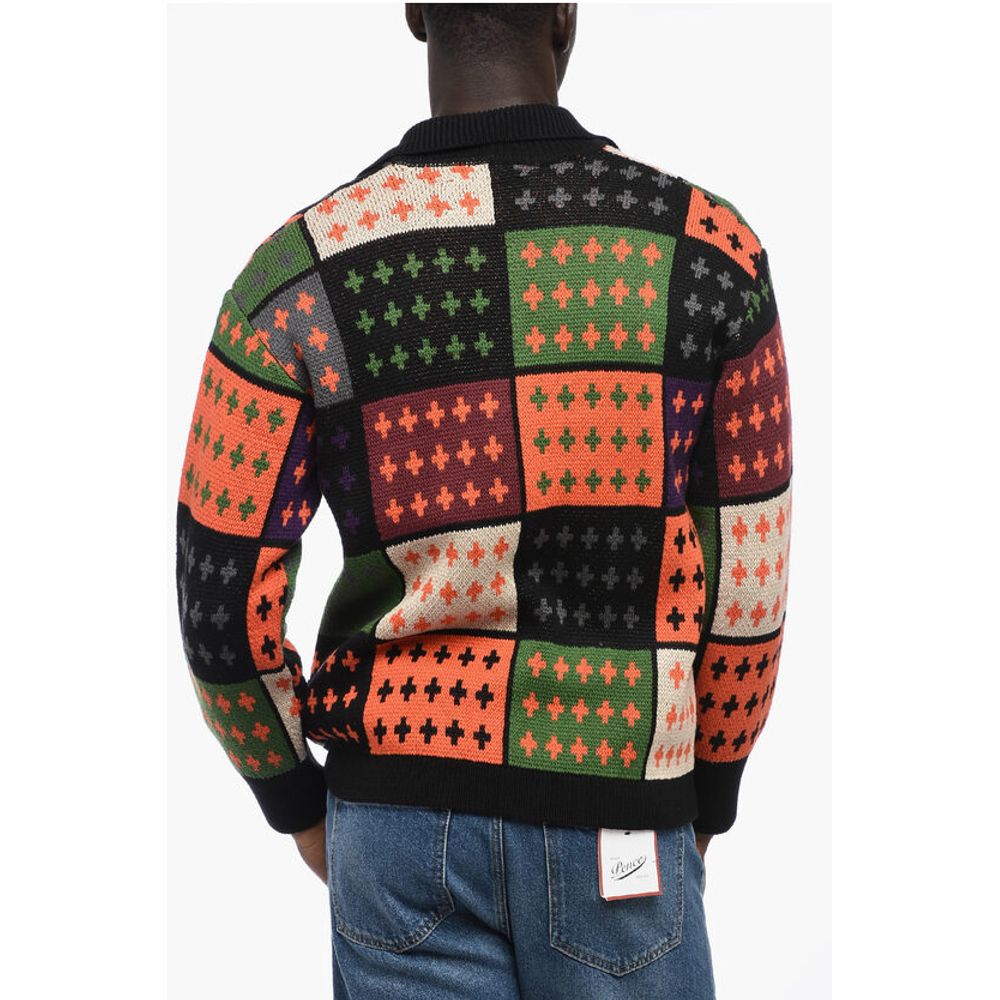 Awake New York Patterned Sweater with Zip Closure