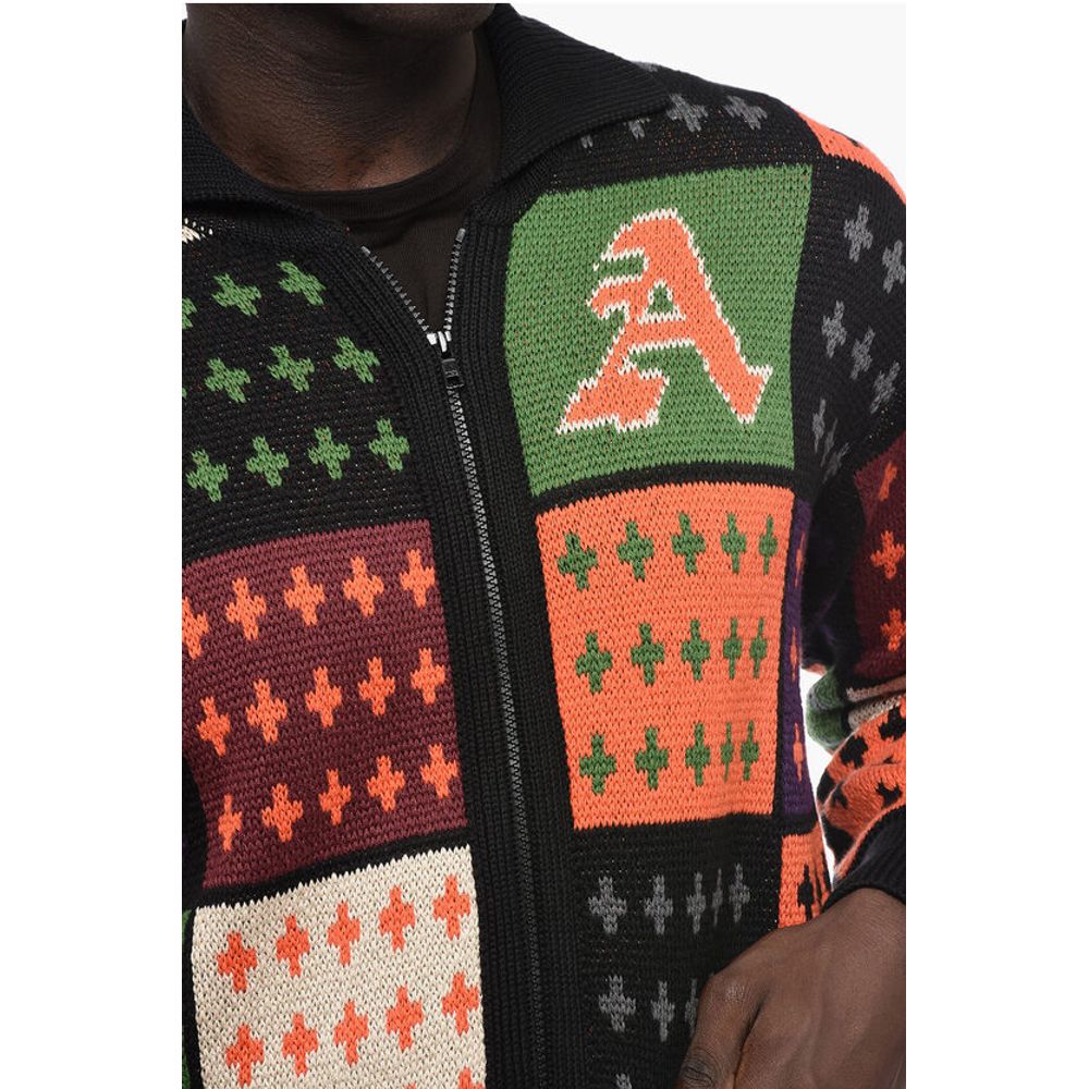 Awake New York Patterned Sweater with Zip Closure