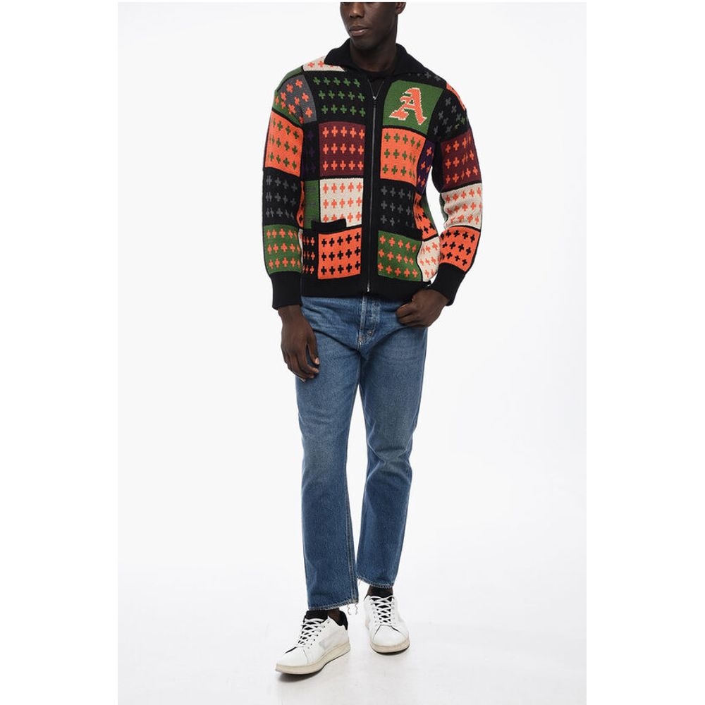 Awake New York Patterned Sweater with Zip Closure