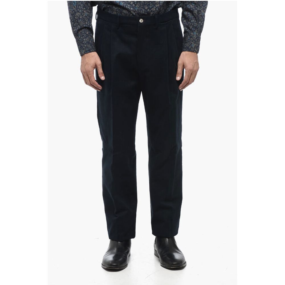 Santaniello Cotton CLARK Double Pleat Pants