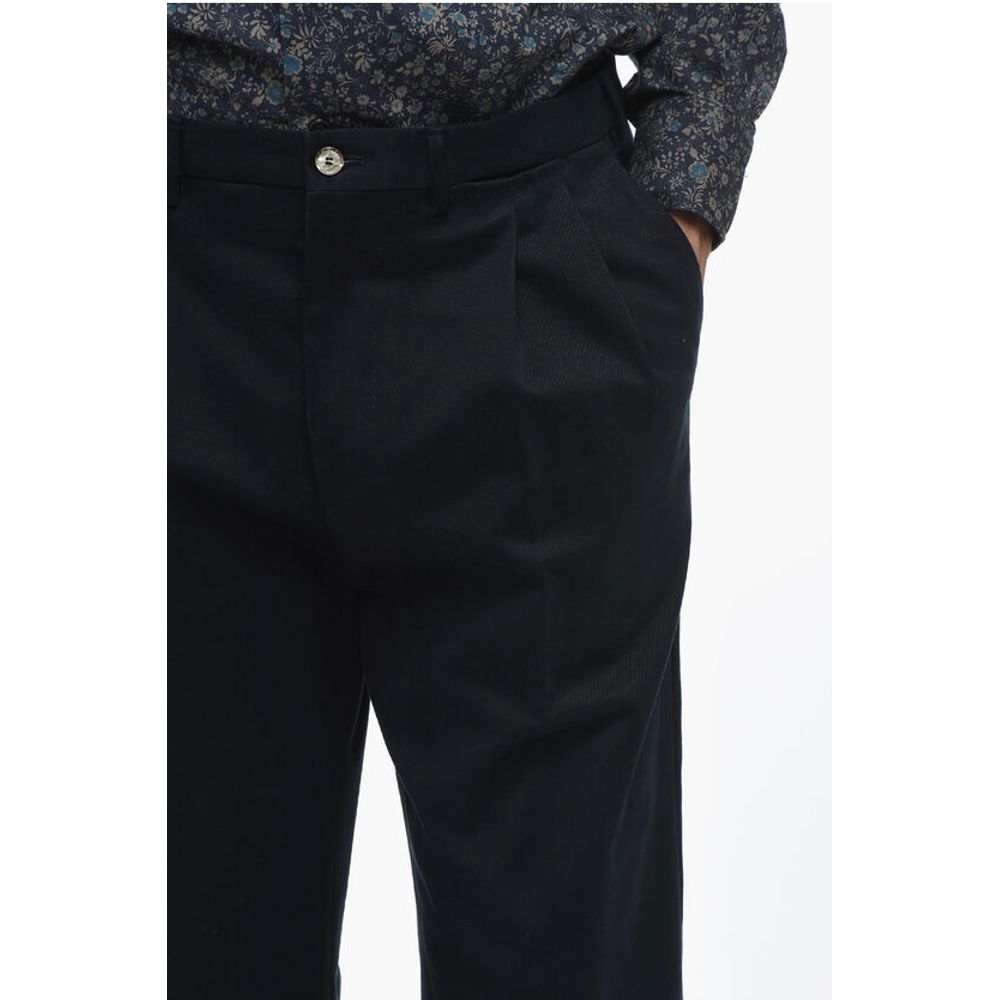 Santaniello Cotton CLARK Double Pleat Pants