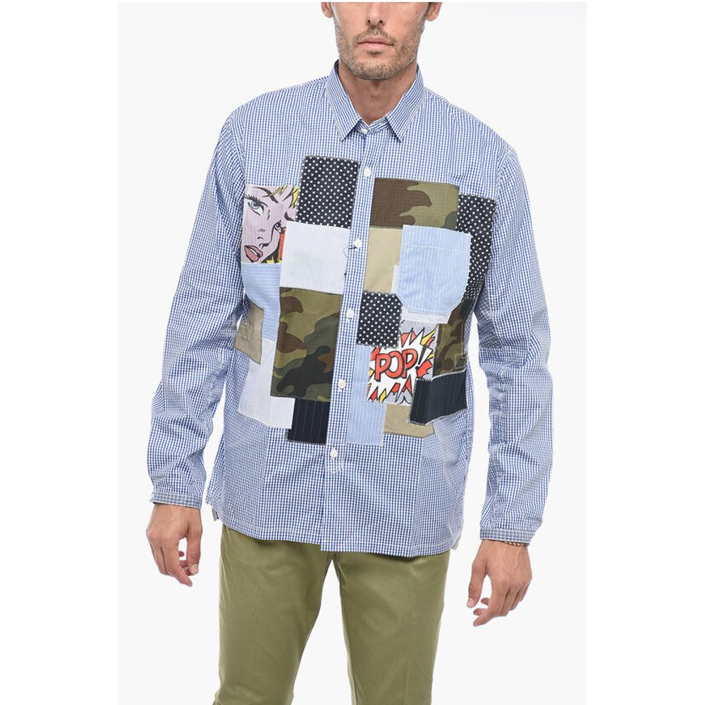 Junya Watanabe Checked Shirt with Pop Art Patchworks