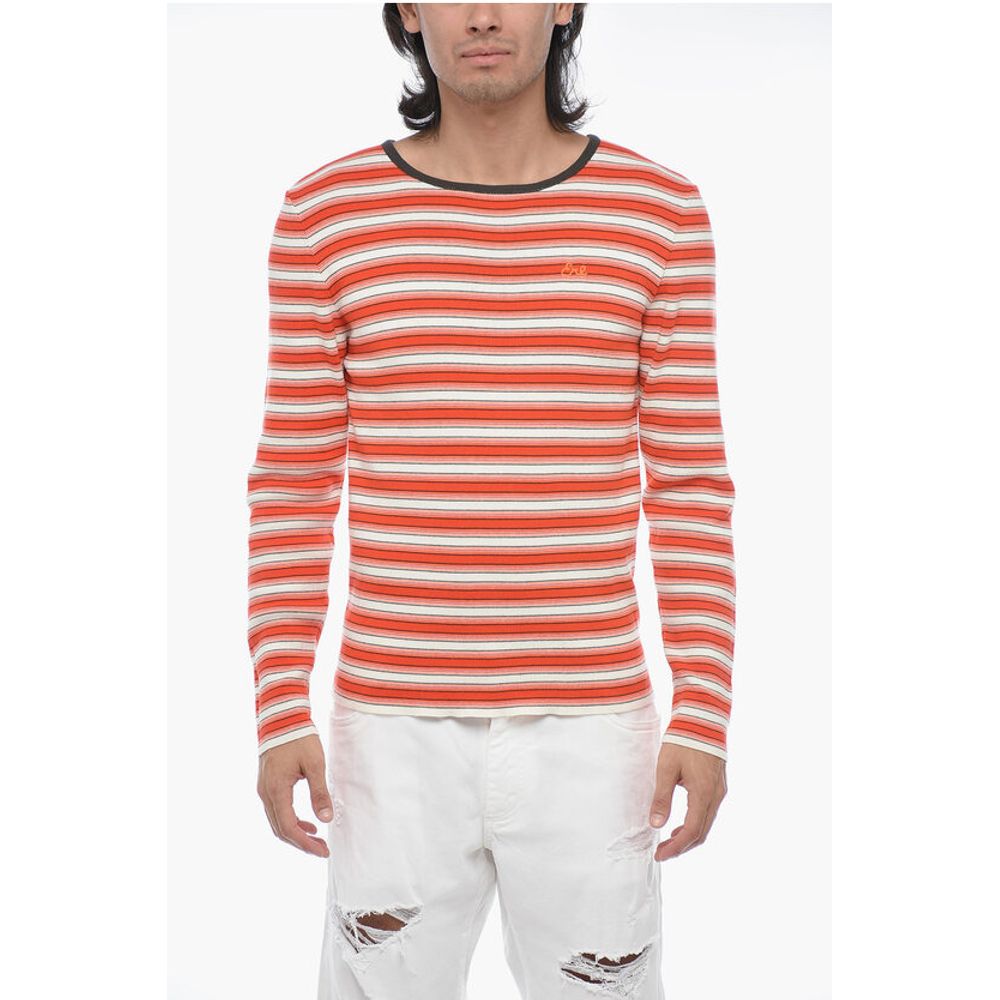ERL MAN Pinstriped Sweater with Embroidered Logo