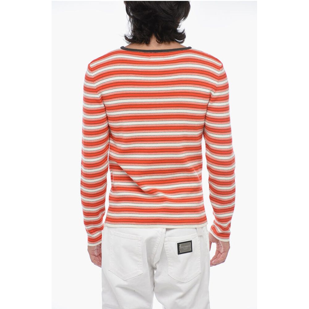 ERL MAN Pinstriped Sweater with Embroidered Logo