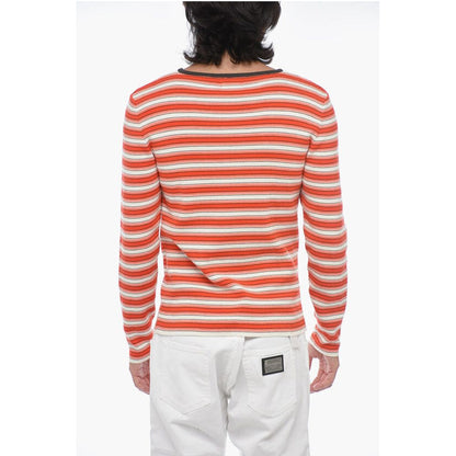 ERL MAN Pinstriped Sweater with Embroidered Logo