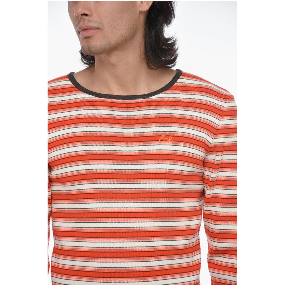 ERL MAN Pinstriped Sweater with Embroidered Logo