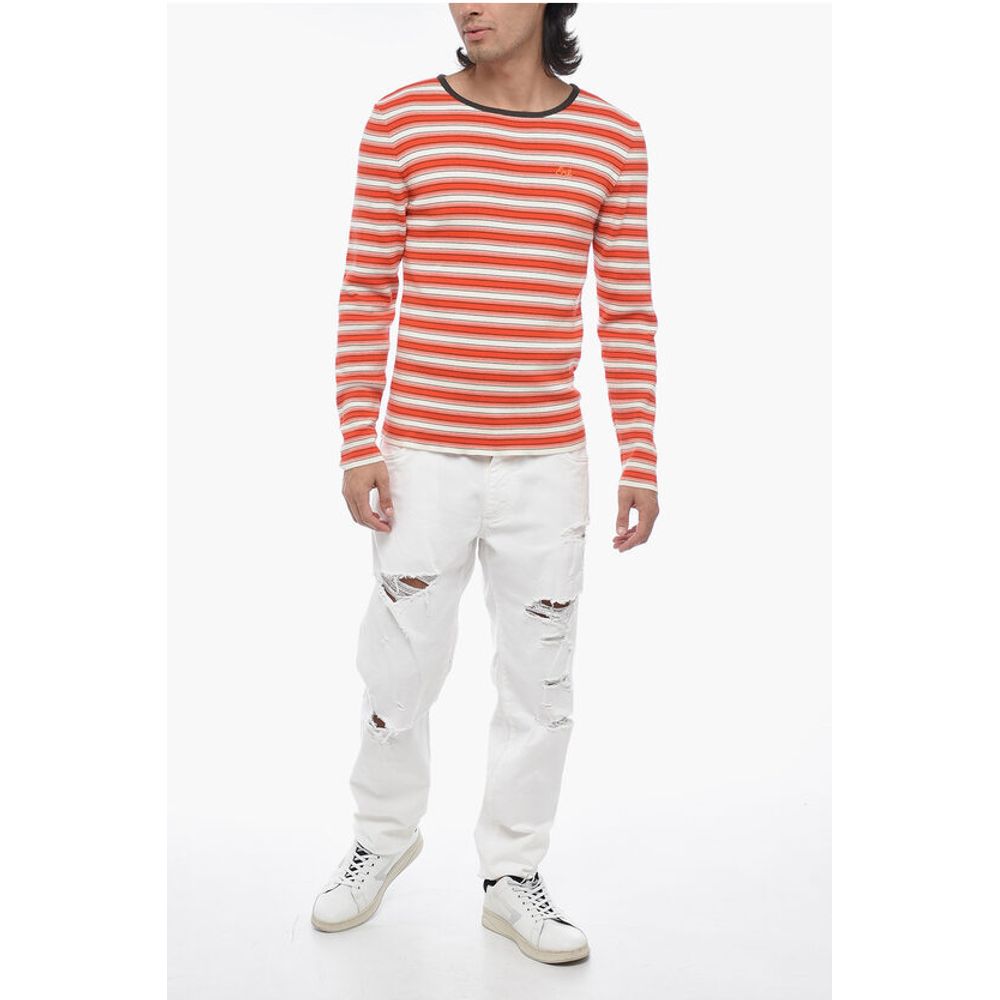 ERL MAN Pinstriped Sweater with Embroidered Logo