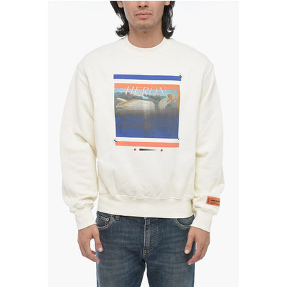 Heron Preston Printed Brushed Cotton Crewneck Sweater