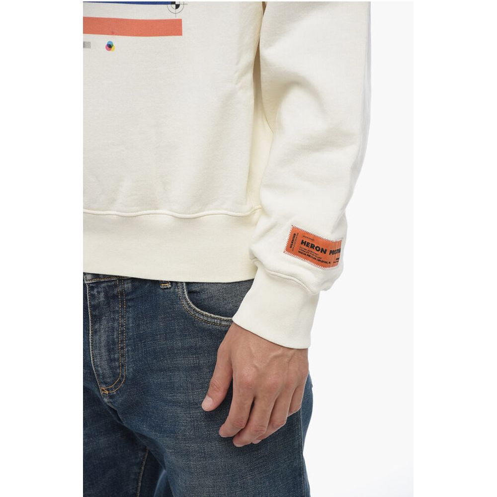 Heron Preston Printed Brushed Cotton Crewneck Sweater