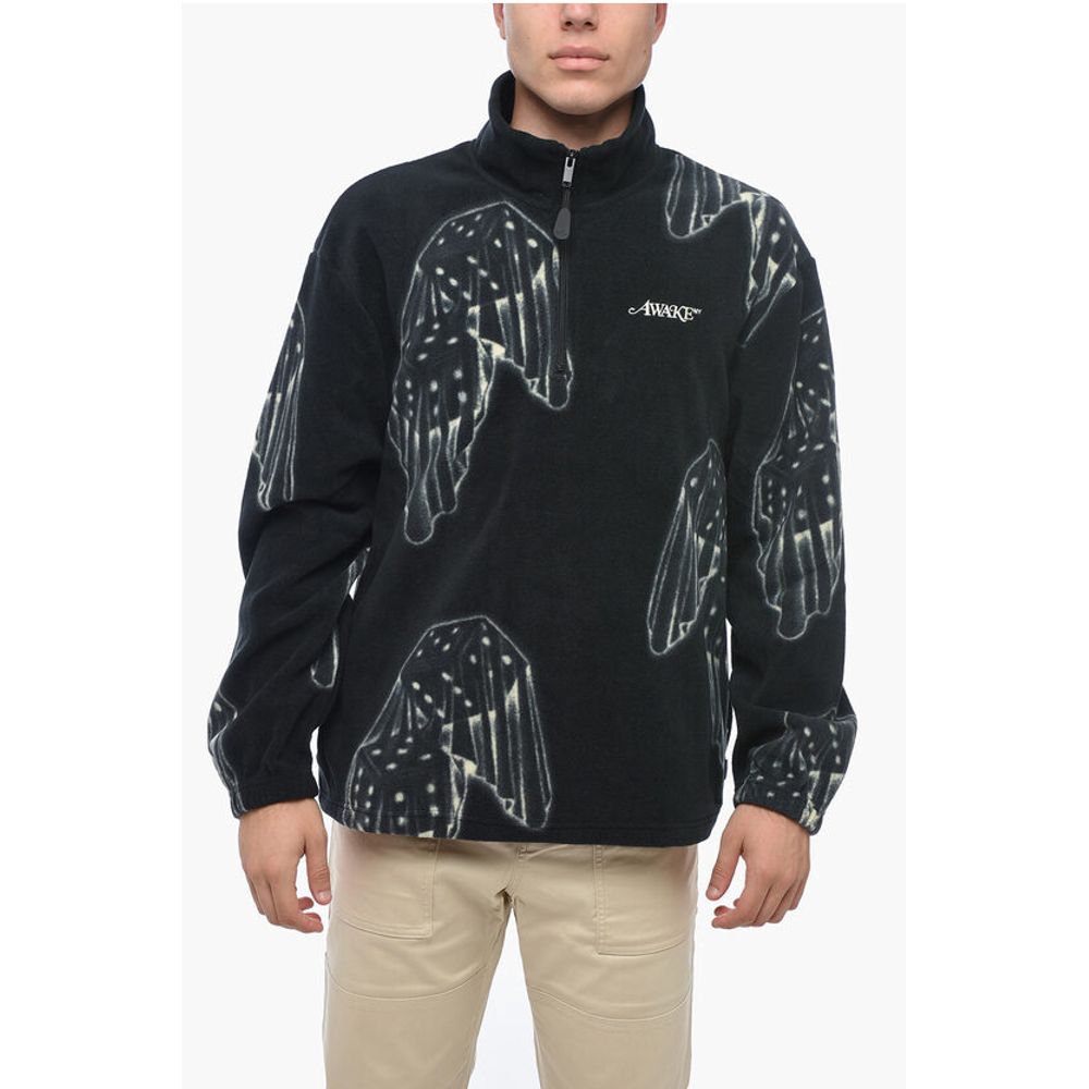 Awake New York Quarter Zipper Sweatshirt with All-Over Print