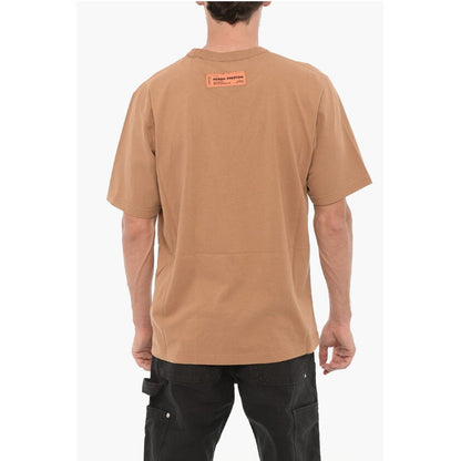Heron Preston Solid Color Crew-neck T-Shirt with Contrasting Print