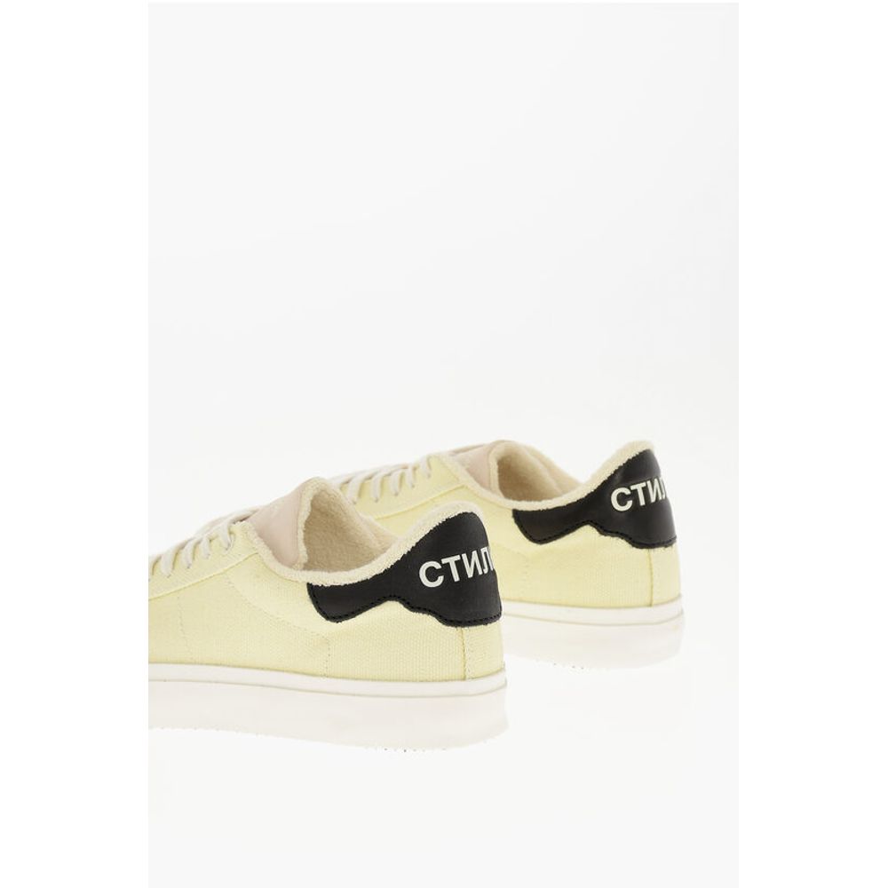 Heron Preston Canvas Low Top Sneakers with Leather Detail