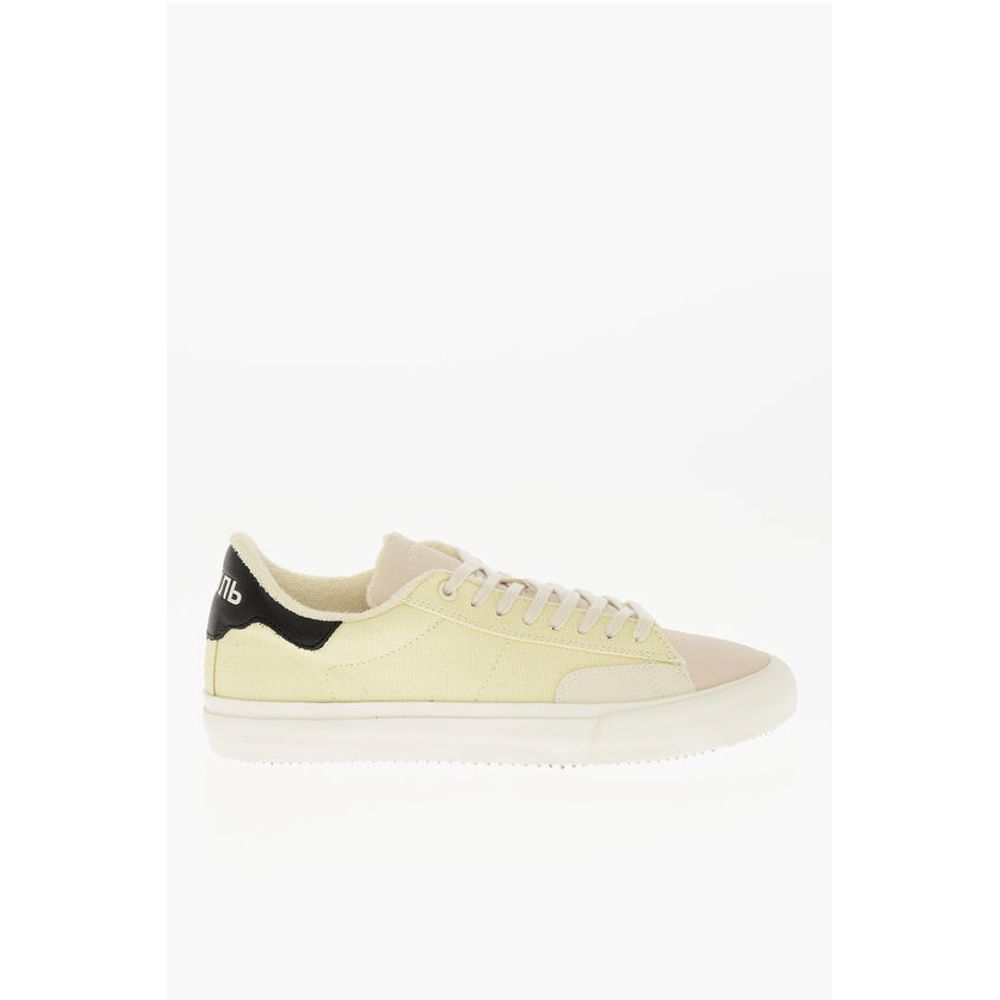 Heron Preston Canvas Low Top Sneakers with Leather Detail