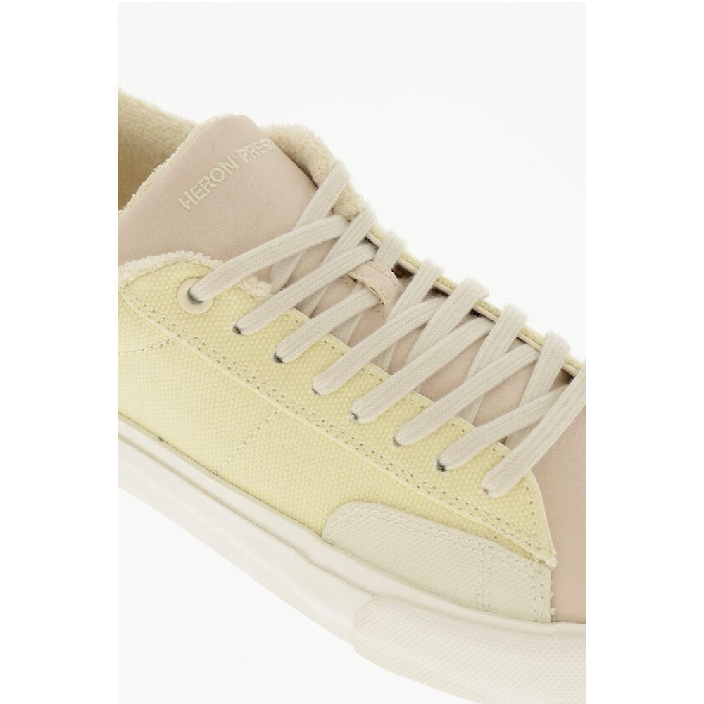 Heron Preston Canvas Low Top Sneakers with Leather Detail