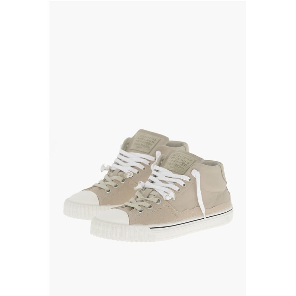 Maison Margiela MM22 Distressed Effect Leather High-Top Sneakers