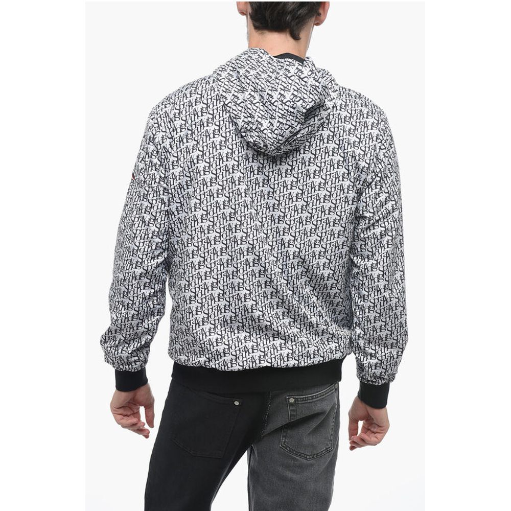 Sprayground Hooded Windbreaker Jacket with Logo Print