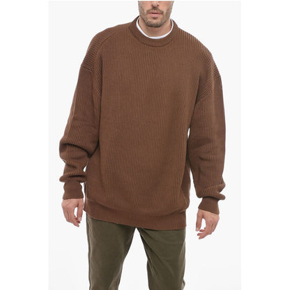 Hed Mayner Solid Color Lightweight Cotton Crew-neck Sweater