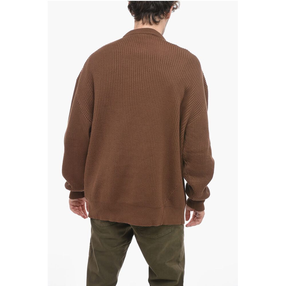 Hed Mayner Solid Color Lightweight Cotton Crew-neck Sweater
