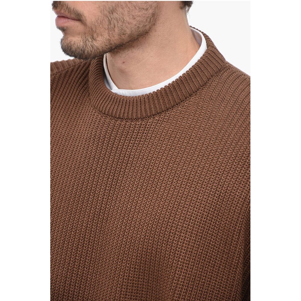 Hed Mayner Solid Color Lightweight Cotton Crew-neck Sweater