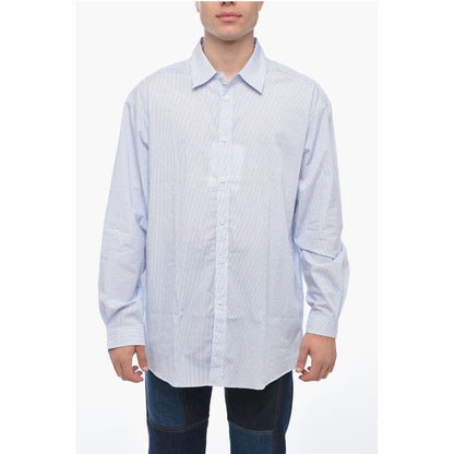 Hed Mayner Spread Collar Striped Shirt