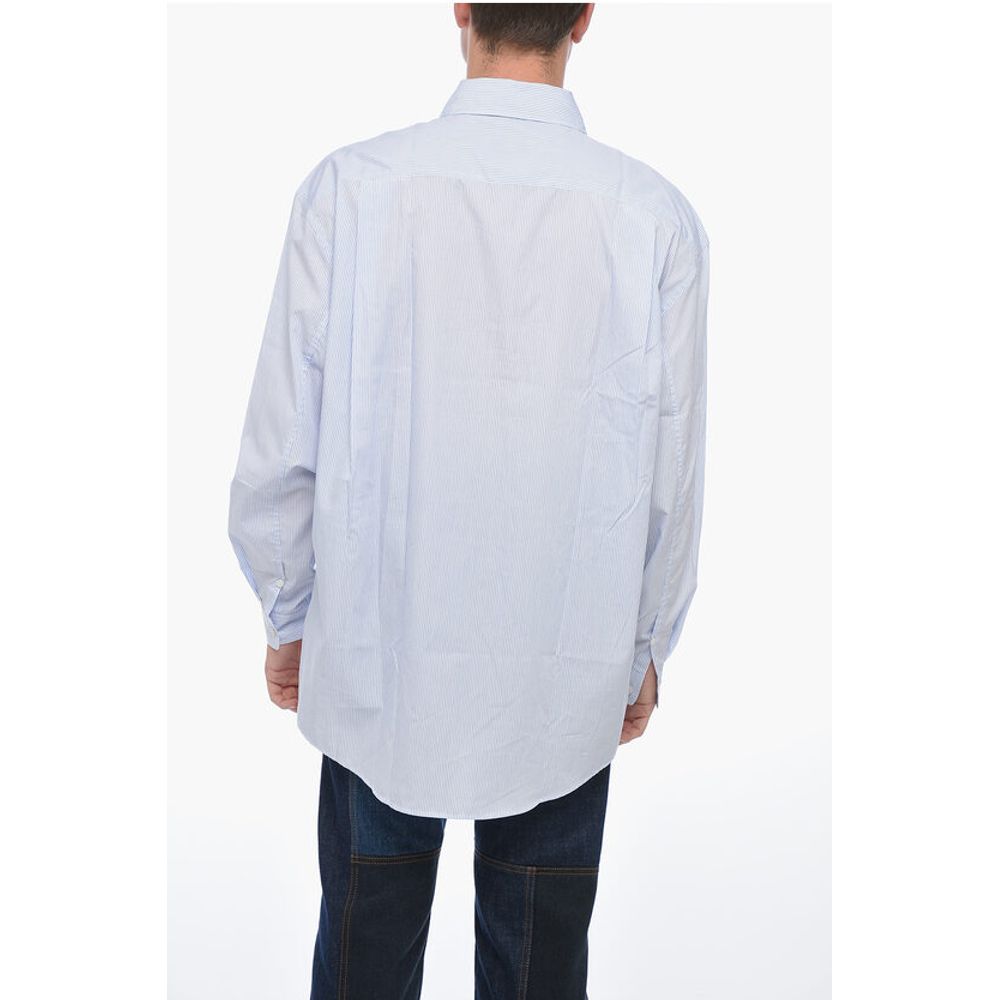 Hed Mayner Spread Collar Striped Shirt