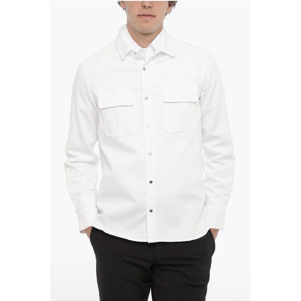 Neil Barrett Solid Color GANG WORKWEAR Overshirt with Double Breast Pocke