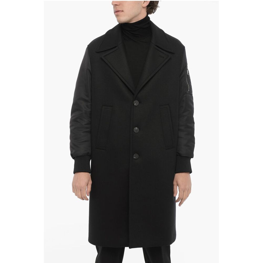 Neil Barrett Oversized Coat with Nylon Sleeves