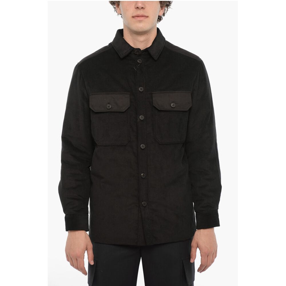 Neil Barrett Corduroy Overshirt with Quilted Insert To the Rear