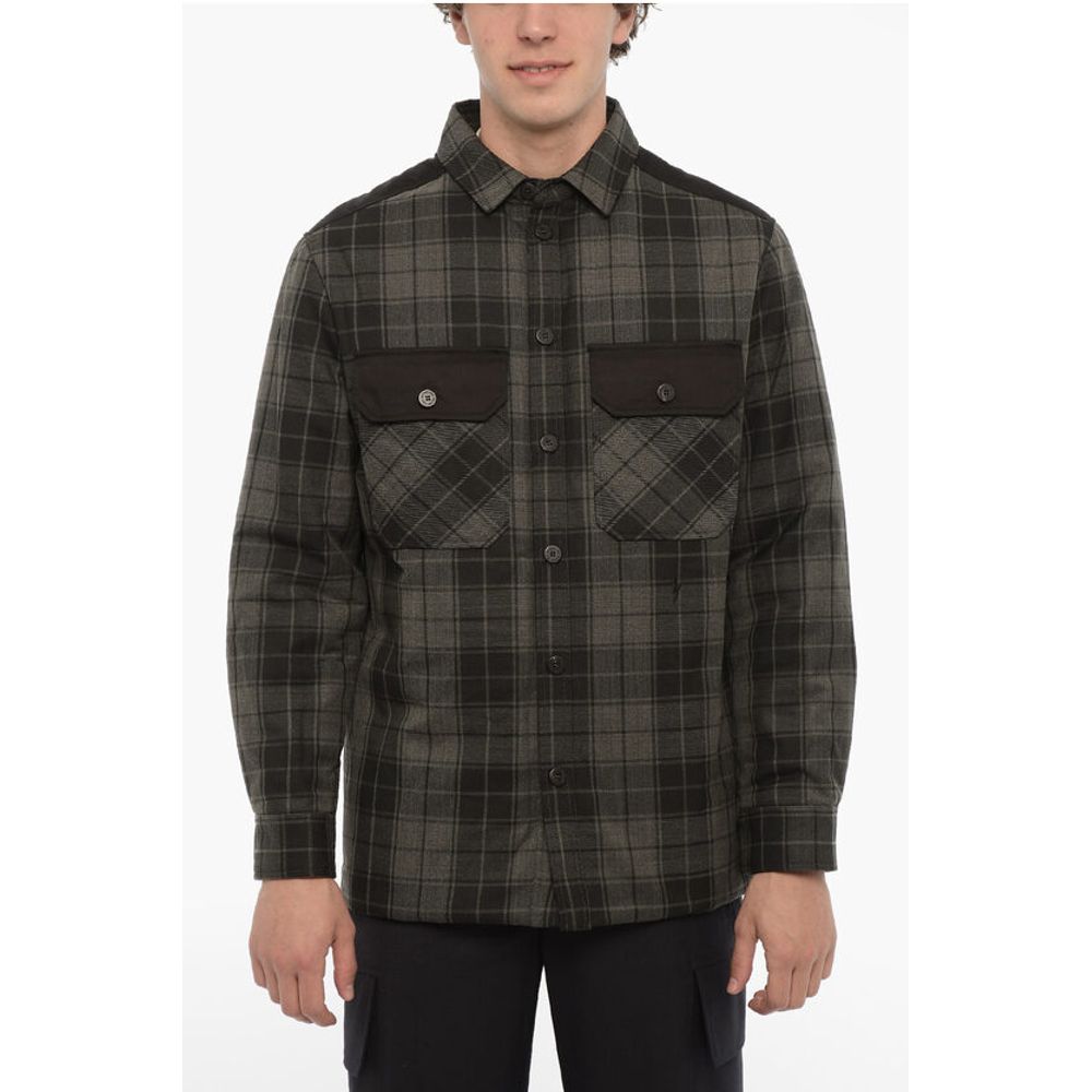 Neil Barrett Checked Padded Overshirt with Double Breast Pocket