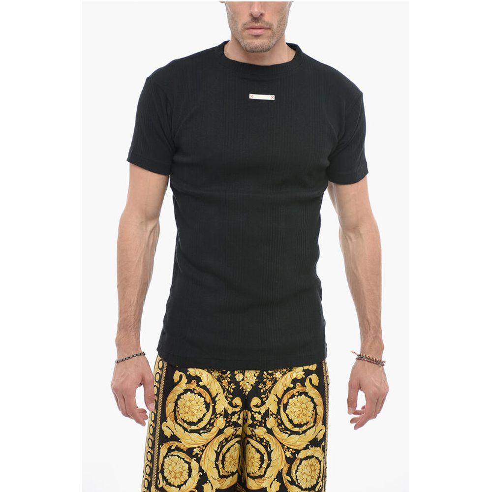 Maison Margiela MM1 Ribbed Cotton T-shirt with Application