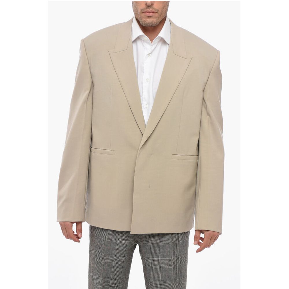 Givenchy Double-breasted Wool Blend Blazer with Hidden Button