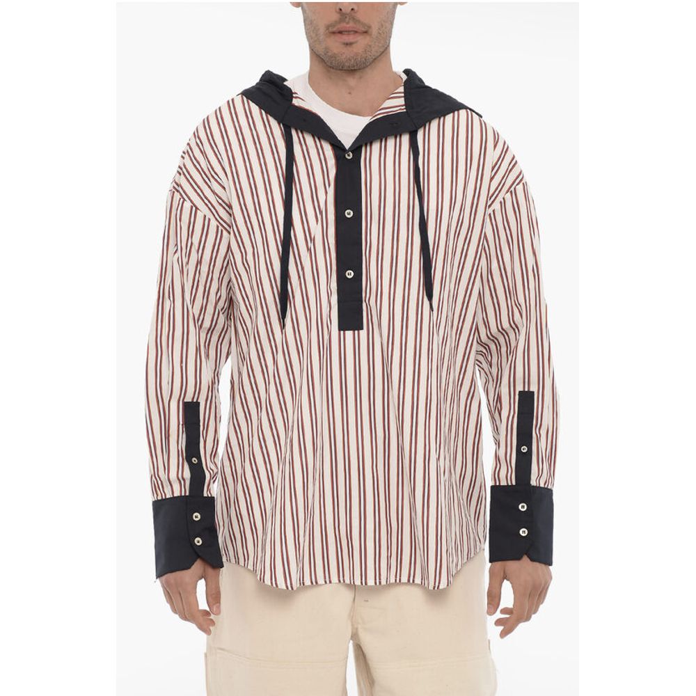 Bluemarble Bengal Striped Maxi Overshirt with Hood