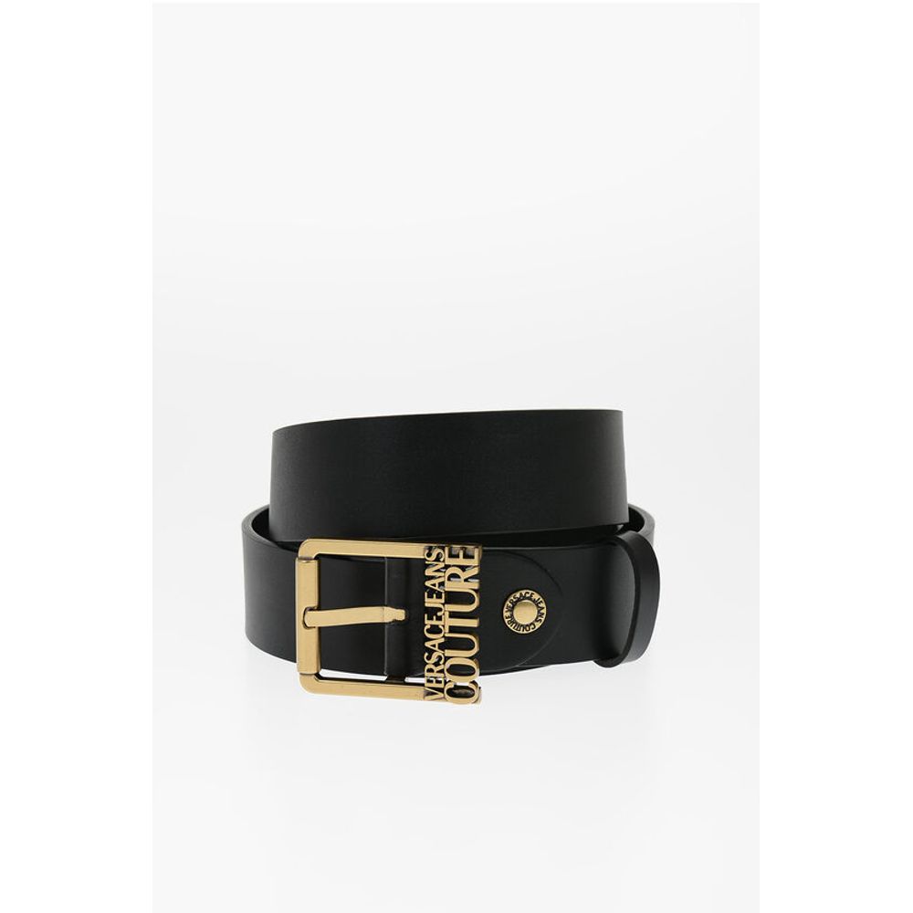 Versace JEANS COUTURE Leather Belt with Golden Buckle 40mm