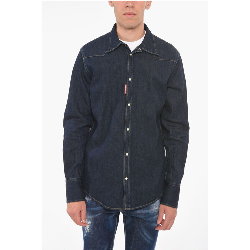 Dsquared² Hemp-blend Denim Western Shirt