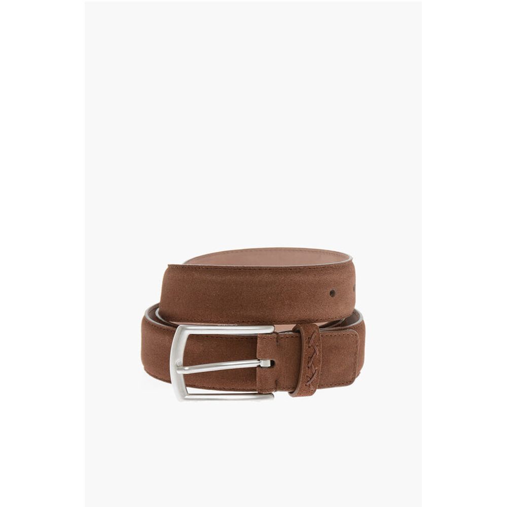 Ermenegildo Zegna Metal Buckle Suede Belt