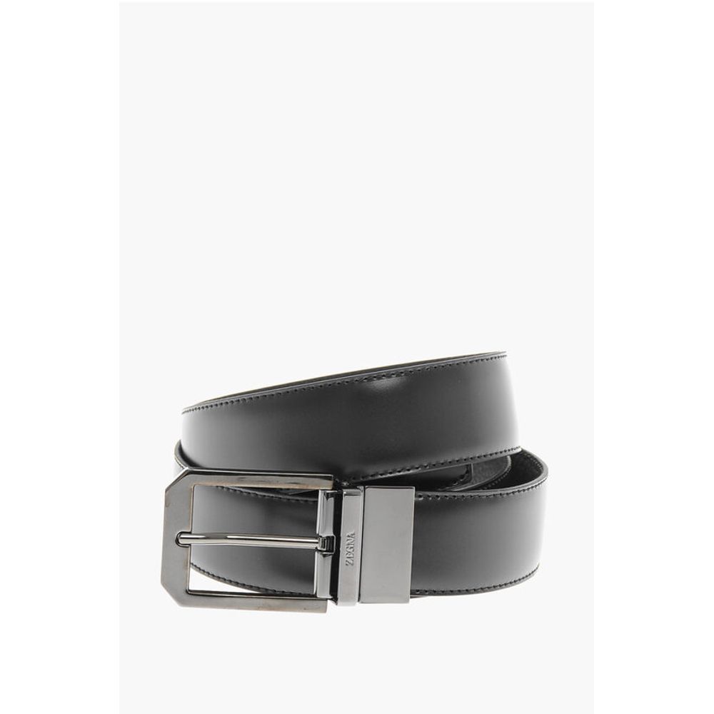 Ermenegildo Zegna Leather and Textured Leather Reversible Belt