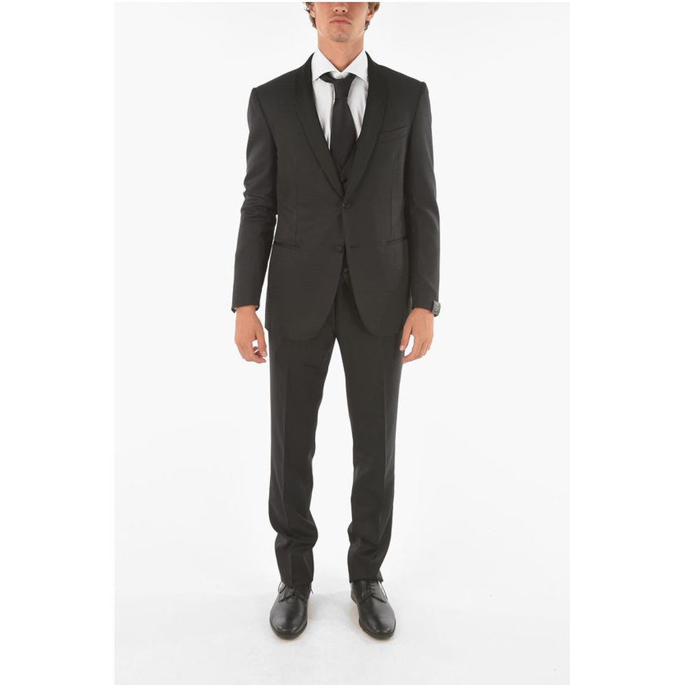 Corneliani center vent shawl lapel CERIM.ACADEMY 3 piece waistcoat suit
