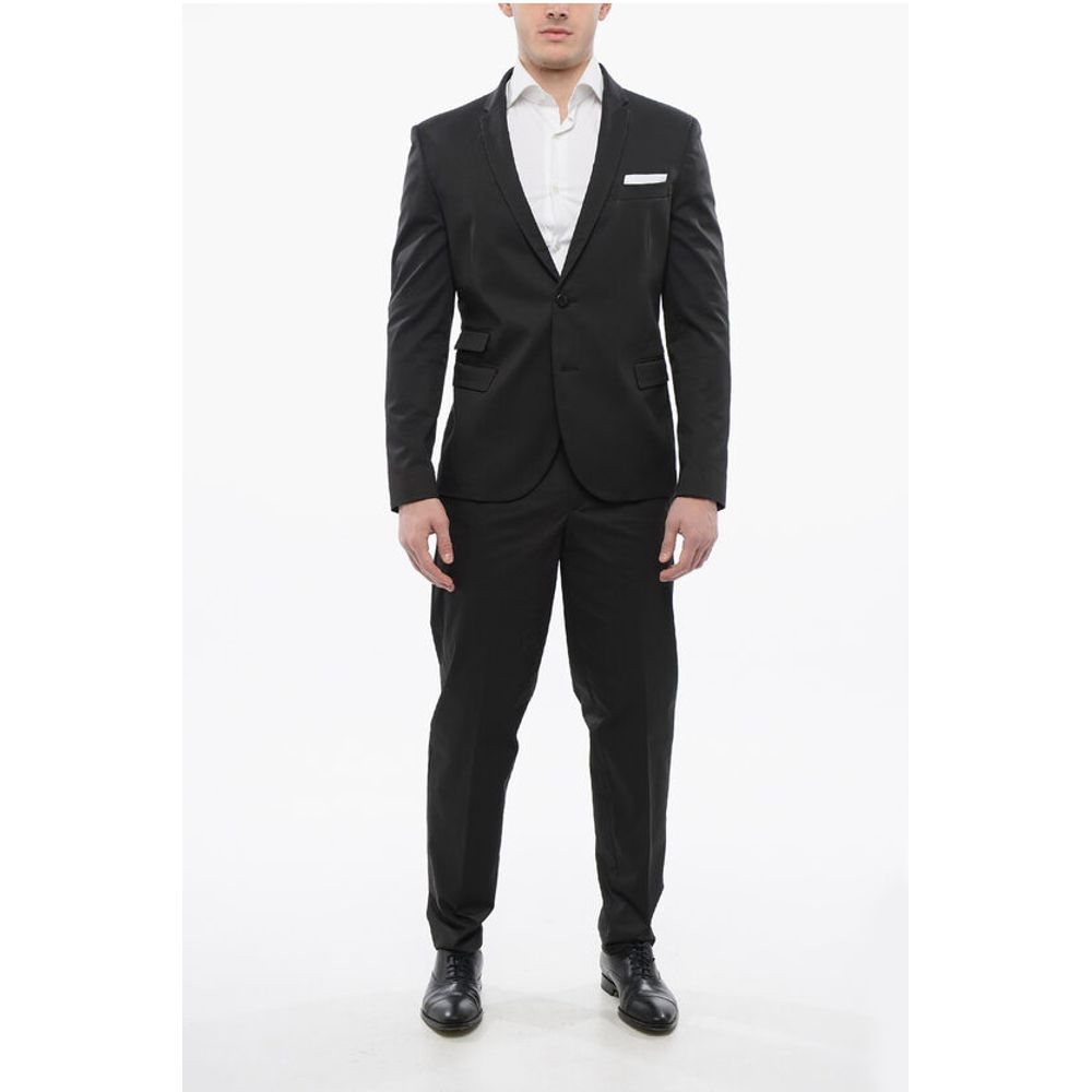 Neil Barrett 3-Pocketed Tech Cotton Suit with Notch Lapel