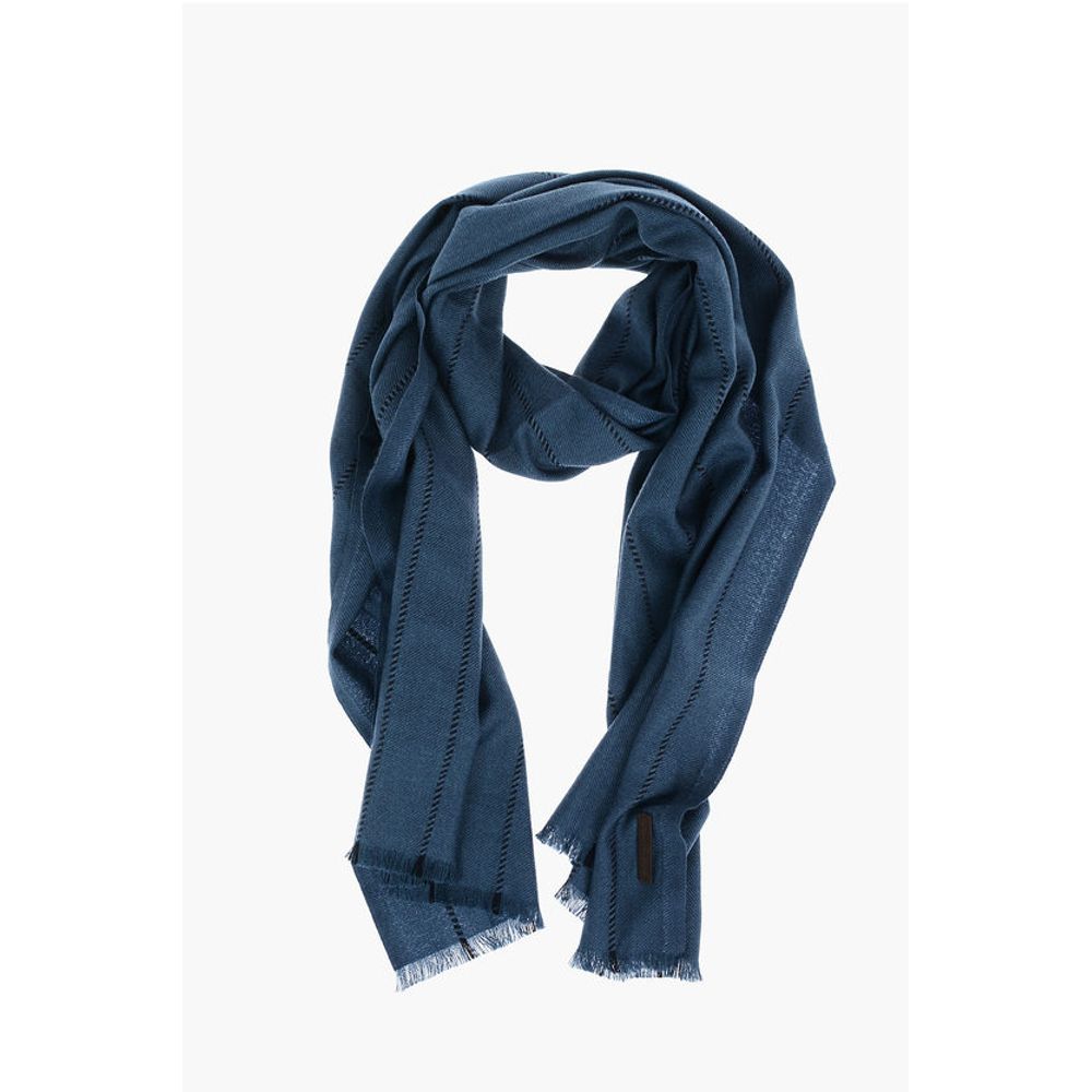 Ermenegildo Zegna Solid Color Scarf with Fringes